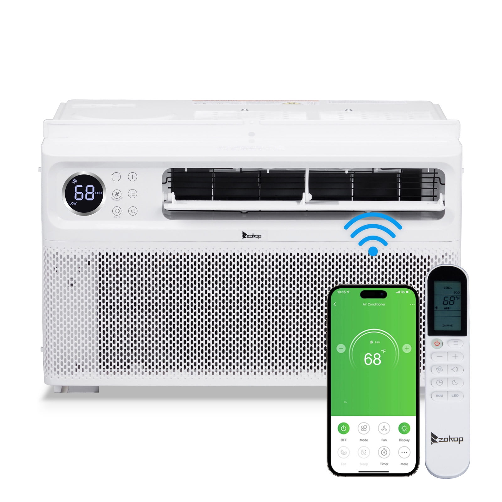 ZOKOP 8000 BTU Smart Inverter Air Conditioner Ultra Quiet with Open Window Flexibility, Works with Alexa/Google Assistant, 41% Energy Savings, Remote Control