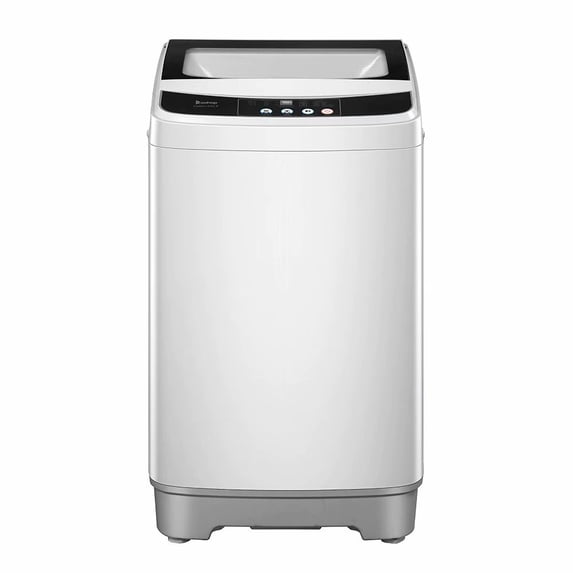 ZOKOP Full-Automatic Washing Machine Portable Compact Laundry Washer Spin with Drain Pump,10 programs 8 Water Level Selections with LED Display 13.3 Lbs Capacity, Gray