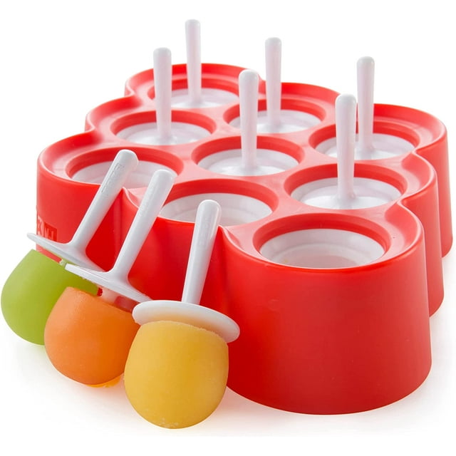 ZOKU Mini Pop Molds, 9 Miniature Popsicle Molds With Sticks and Drip