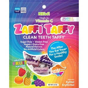 ZOLLIPOPS Zaffi Taffy Zero Sugar Fruit Taffy, 3 oz