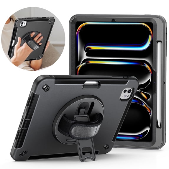 ZOLOHONI Case for Apple iPad Pro 11 inch M4 2024 / M5 2025 (5th/6th Gen) Heavy Duty Rugged Shockproof Cover