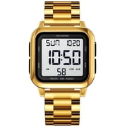 ZOLOHONI Digital Watches for Men Gold Stainalee Steel Waterproof Electric Watch Mens Sports Watches