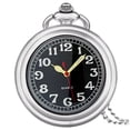 thumbnail image 1 of ZOLOHONI Quartz Pocket Watch with Chain Luminous Uncovered 46mm Silver Men's Womens Fob & Pocket Watches, 1 of 8