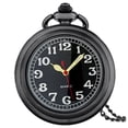 thumbnail image 1 of ZOLOHONI Quartz Pocket Watch with Chain Luminous Uncovered Black 46mm Men's Womens Fob & Pocket Watches, 1 of 9