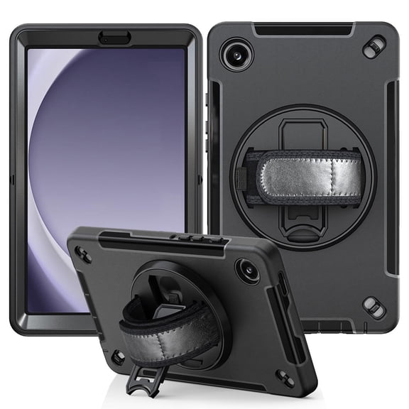ZOLOHONI Samsung Galaxy Tab A9 Case 8.7 inch Released 2023 SM-X110 X115 X117, Heavy Duty Rugged Shockproof Protection Tablet Case&Cover with 360 Stand Handle Hand Strap Pencil Holder