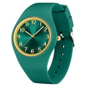 ZOLOHONI Watches for Women Waterproof Nurse Watch with Midnight Green Silicone Strap, Bright Easy Reader Womens Luxury Watch Birthday Gift