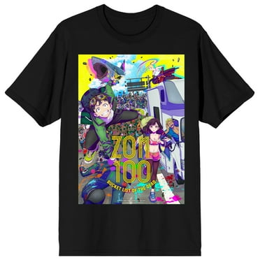 ZOM 100: Bucket List of the Dead Poster Art Collage Men's Black Short Sleeve Tee-Small