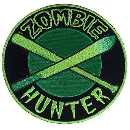 ZOMBIE HUNTER PATCH WALKING LIVING DEAD APOCALYPSE MACHETE BASEBALL BAT FUNNY
