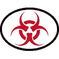 thumbnail image 1 of ZOMBIE SYMBOL Sticker - Orignal Artwork Vinyl - Reflective Oval Decal Sticker - 3.5" x 4.75", 1 of 1
