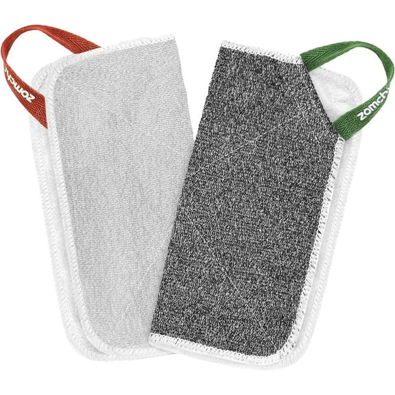 ZOMCHI 2 Count Wash Cloths, Exfoliating Washcloth with Dual Texture for Face and Body, Exfoliating Wash Cloth for Showering (Deep and Gentle)