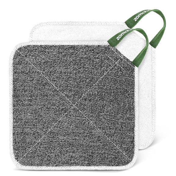 ZOMCHI 2 Count Washcloth, Exfoliating Washcloth for Dead Skin Removal, Dual Sided Exfoliating Washcloths (Deep and Soft)