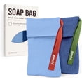 thumbnail image 1 of Zomchi 2 Pieces Soap Bags for Soap Bars with Different Roughness, Exfoliating Soap Saver Bags, Soap Pouch for Body Wash (Blue), 1 of 8