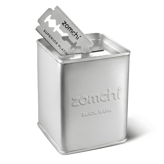 ZOMCHI Razor Blade Bank for Safety Razor Blade Storagement, Double Edge Safety Razor Blade Disposal Case (Silver)