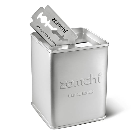 ZOMCHI Razor Blade Bank for Safety Razor Blade Storagement, Double Edge Safety Razor Blade Disposal Case (Silver)