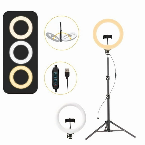 ZOMEI 10" Ring Light Kit | with 160cm (63") Tripod Stand & Phone Holder, Dimmable LED Ring Light for TikTok, YouTube, Photography, Makeup & Live Streaming