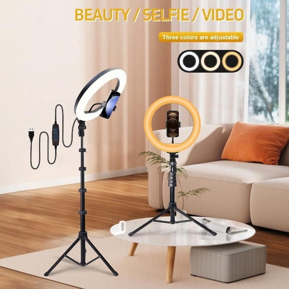 ZOMEI "10" Ring Light w/ 64" Tripod - 3 Lighting Modes & 10 Brightness Levels. Perfect for Makeup, YouTube, Photography & Selfies! Pro Lighting for Content Creators