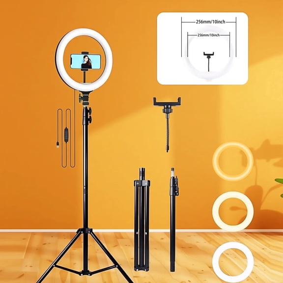 ZOMEI 63" LED Ring Light with Stand & Phone Holder, USB Studio Light for Photography/Video/Live Streaming, Portable Fill Light