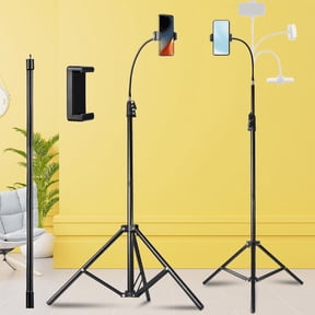 ZOMEI 77" Adjustable Phone Tripod w/Gooseneck & Aluminum Base - for Overhead Shooting, Vlogging, iPhone/Android