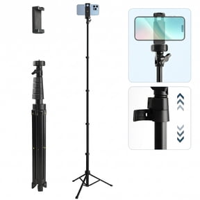 ZOMEI 51" Adjustable Tripod and Phone Holder , 180 Vertical & Horizontal Rotatable,Stable Travel Tripod for iPhone/Android(Black) video conferencing