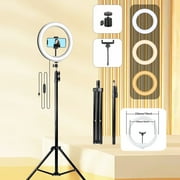 ZOMEI LED Photo Ring Light with 63-Inch Adjustable Stand Phone Holder, Video Recording, and Streaming - Portable Circle Fill Light for Outdoor Use