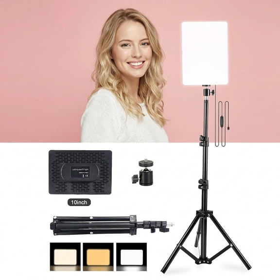 ZOMEI LED Video Light Kit, Studio Light, Dimmable Photography Lighting Kit with 43.3 Inch Tripod And Phone Holder, for Video Recording And Game Streaming, Streaming Light youtube podcast