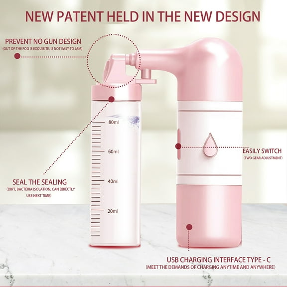 ZOMFOM High Pressure Oxygen Facial Machine, Micro-Nano Mist Sprayer, Facial Oxygen Machine, Facial Beauty SPA Nano Sprayer, Face Care Deep Hydration Beauty Tools