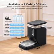 ZOMISIA Gravity Dog Water Dispenser 6L with Stainless Steel Bowl, Automatic Water Bowl Dispenser for Dogs, 1.6 Gallon Pet Waterer 100% BPA Free, Black