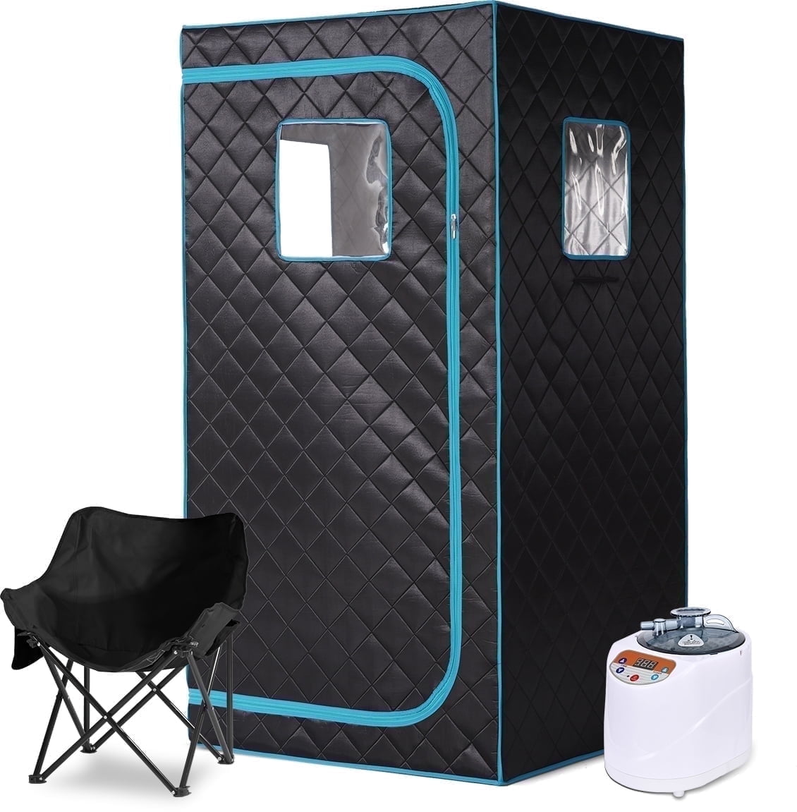 ZONEMEL Portable Home Sauna Kit with 3L Steam Generator & Tent 33.8" x 33.8" x 66.9"