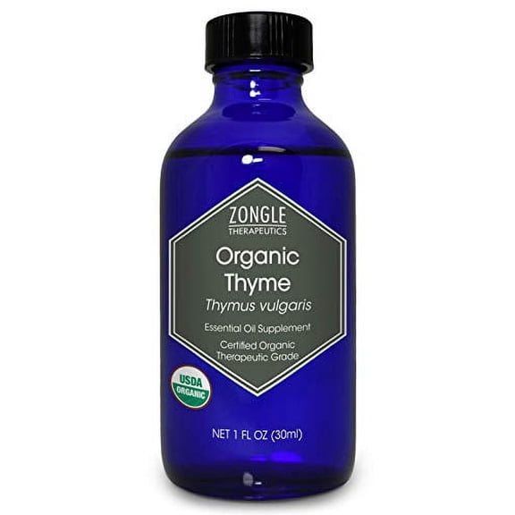 ZONGLE USDA CERTIFIED ORGANIC THYME ESSENTIAL OIL, SAFE TO INGEST, THYMUS VULGARIS, 1 OZ