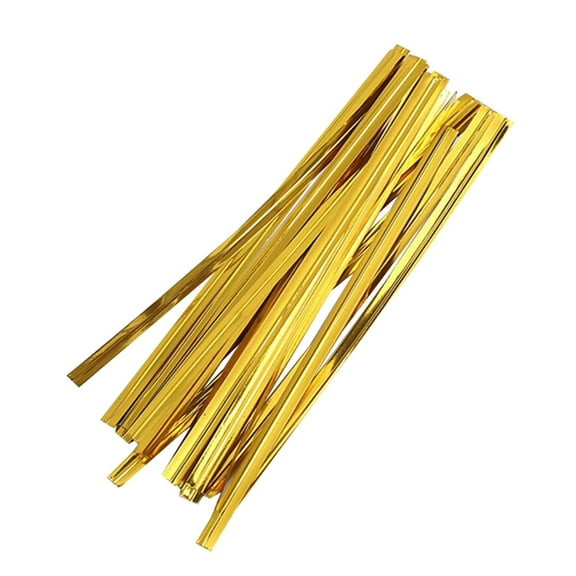 ZONHEBIN 800 Pcs Golden Ties Bread Candy Bag Ties Party Gift Wrapping Ties for Treat Bags Candy Bags (8cm, Golden)