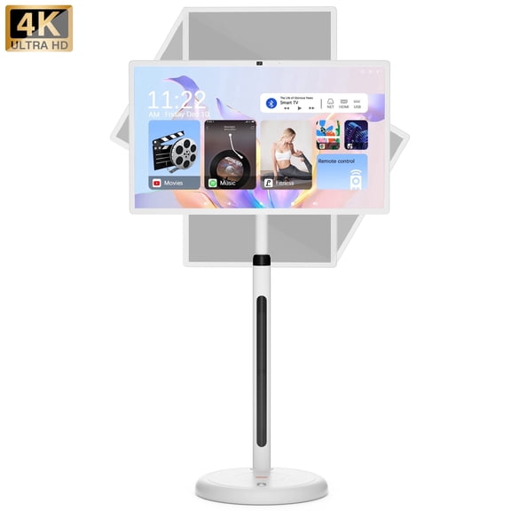 ZONNBOS 32 4K UHD Portable Touch Screen TV on Wheels, Android 13 OS with Google Play, 8G + 128GB Storage, 5-8H Playing Time, Remote Control, Dual Stereo Speakers, for Entertainment