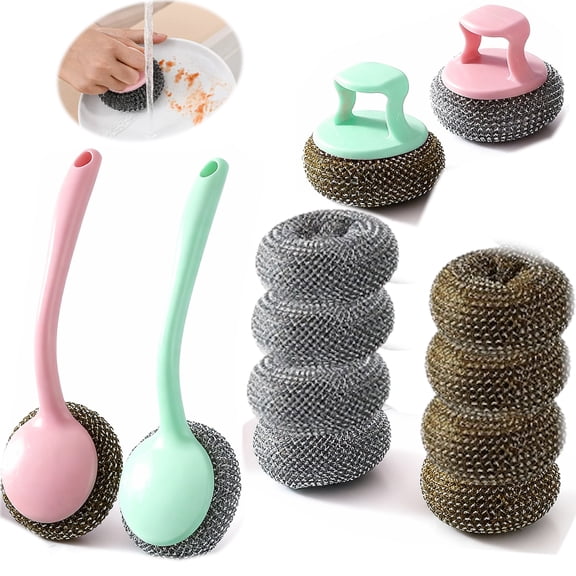 ZONSGIN 6pcs / 12pcs Set Wire Dish Brushes Durable Kitchen Cleaning Tool for Efficient Scrubbing and Tidy Home Use Easy to Clean and Reusable Wire Balls