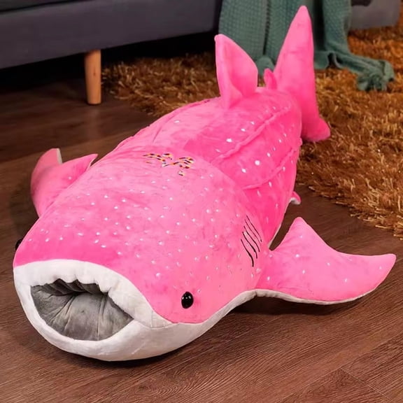 ZONSGIN Super Soft Humpback Whale Plush Pillow,Blue Large Whale Stuffed Blue Shark Toy Gray Cute Whale Shark Plushie Fish Sleeping Pillow Decor Gifts(Pink/Blue/Gray)