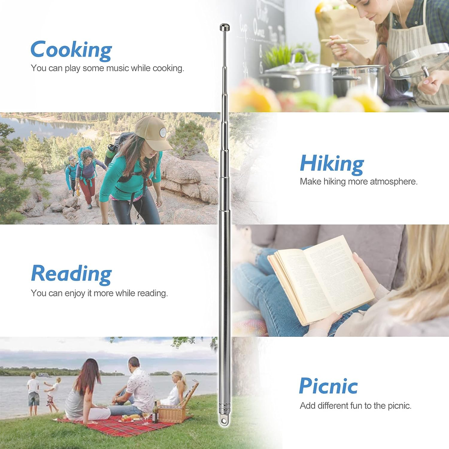 ZONXNJY Enhanced Signal Reception 7-Pack Bingfu Telescopic 74cm Long ...
