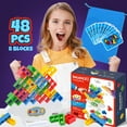 ZOOBLIX Tetra Tower Game, Stack Attack Game 48PCS Building Blocks