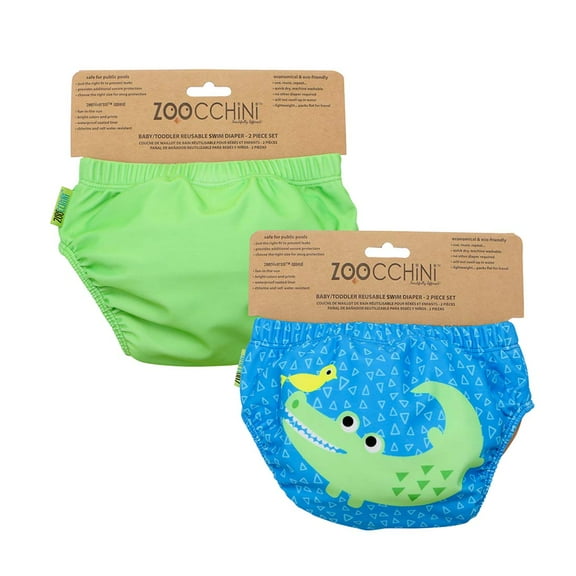 ZOOCCHINI Baby/Toddler Reuseable Swim Diaper Set (2 Pcs) - Aidan the Alligator