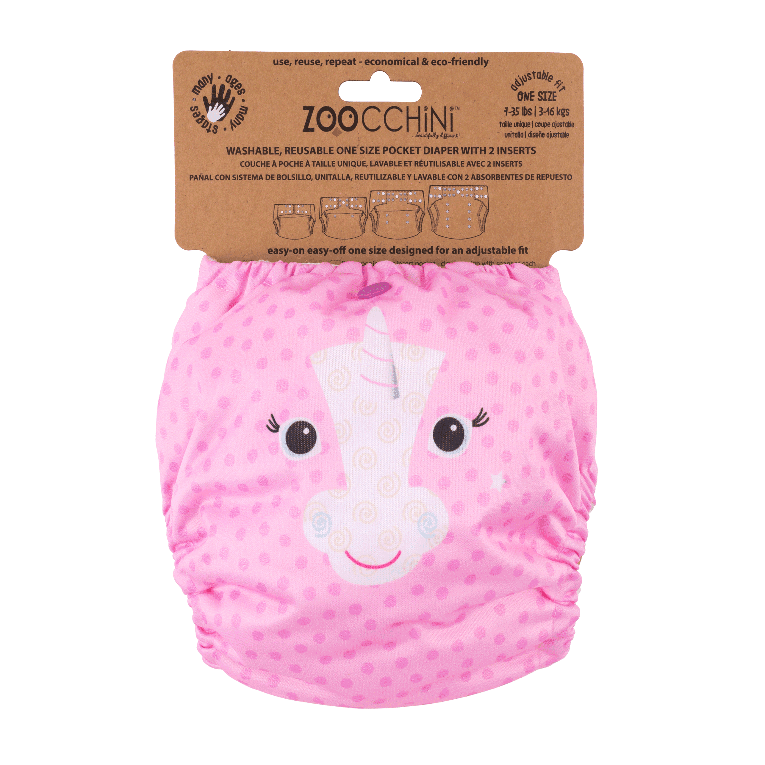 ZOOCCHINI Reusable Cloth Pocket Diaper - Allie the Alicorn
