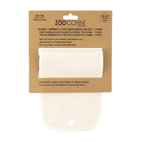 ZOOCCHINI Reusable Cloth Pocket Diaper Inserts (2-pk)