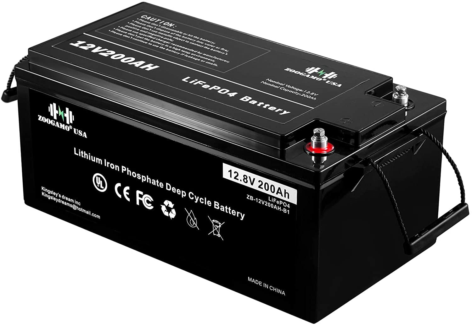 ZOOGAMO 12V 200Ah Lithium LiFePO4 Deep Cycle Rechargeable Battery with ...