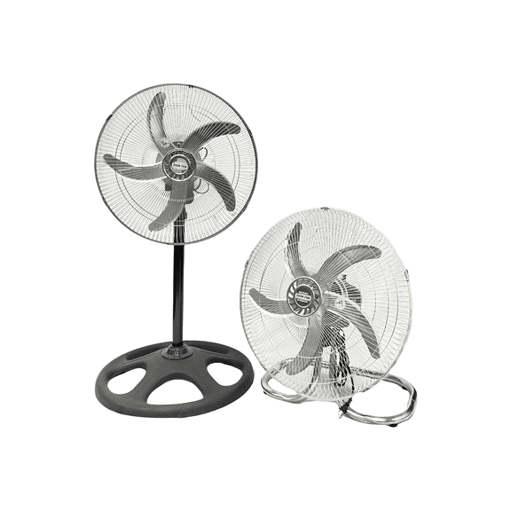 ZOOM 2 PACK 18 Inch 2 in 1 Modern Industrial Floor And Stand Fans 3 Speeds Metal Blades Oscillation