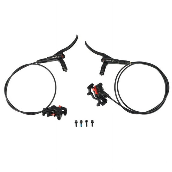 ZOOM Upgrade 4 Pistons Bike Hydraulic Brakes Mountain Bicycle HB-876 Oil Pressure Disc Brakes,Black 900mm/1600mm