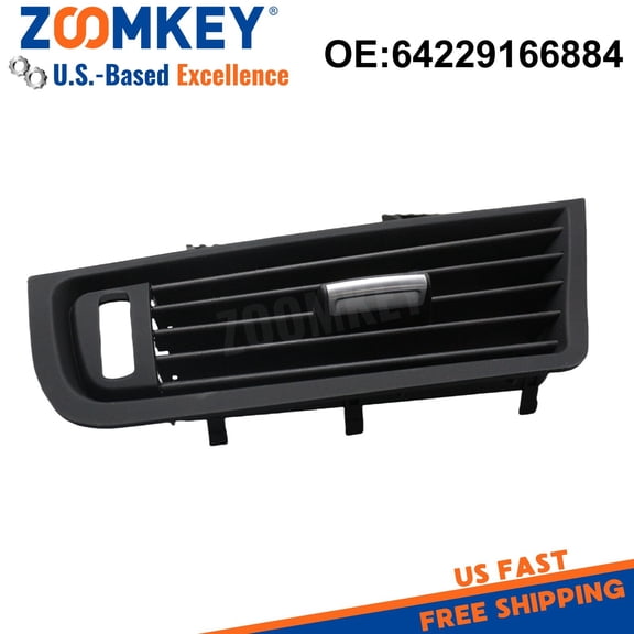 ZOOMKEY Black & Chrome Right Console Grill Dash AC Air Vent Fit for BMW F10 520i 528i 530i 64229166884