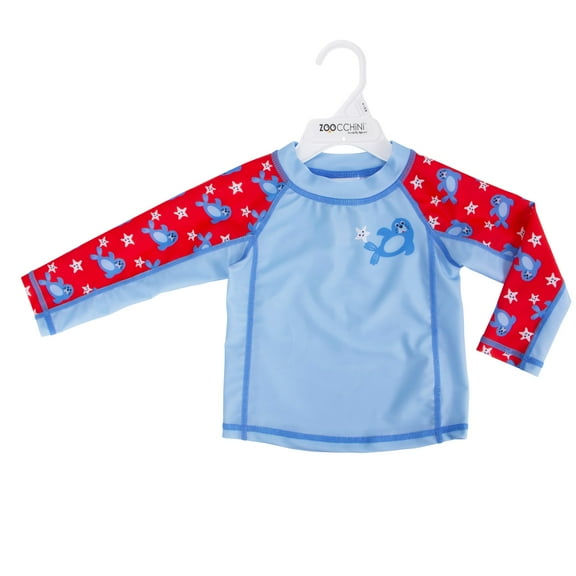 ZOOOCHINI Baby Rash Guard Long-Sleeve Swim Top - Sunny the Seal