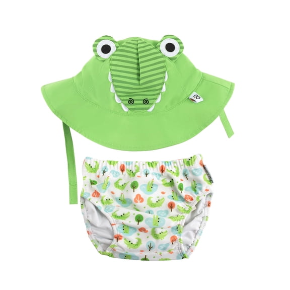ZOOOCHINI Baby Swim Diaper & Sun Hat Set - Aidan the Alligator