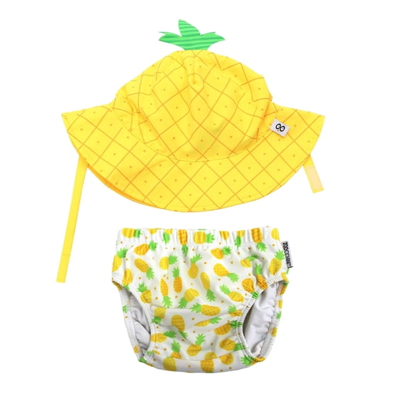 ZOOOCHINI Baby Swim Diaper & Sun Hat Set - Pineapple