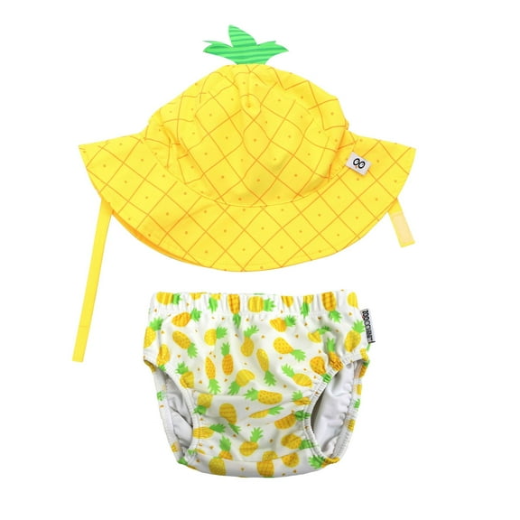 ZOOOCHINI Baby Swim Diaper & Sun Hat Set - Pineapple