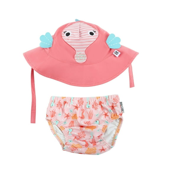 ZOOOCHINI Baby Swim Diaper & Sun Hat Set - Sally the Seahorse