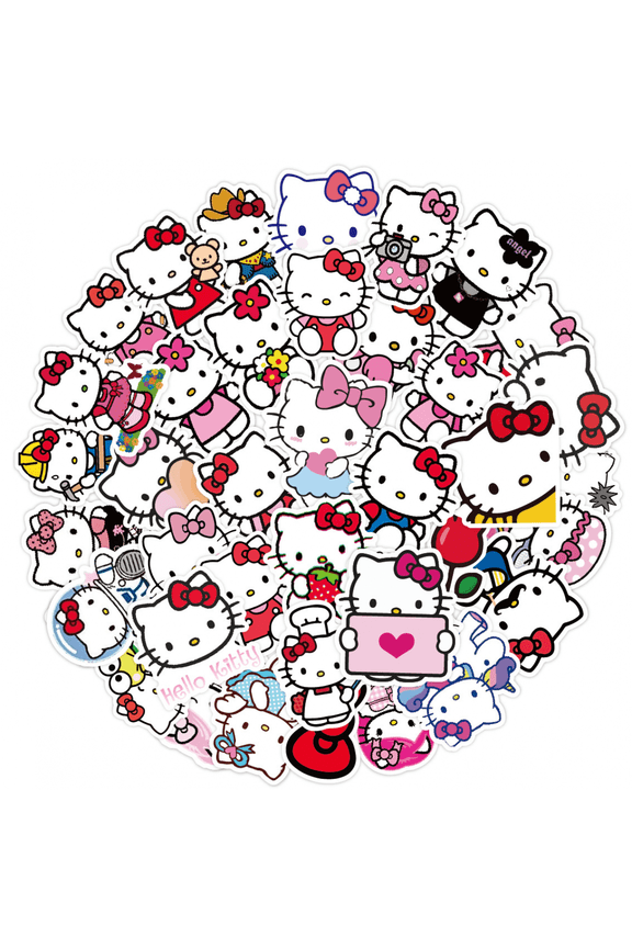 ZOOUSQII 200 PCS Cute Sanrio Hello Kitty Cartoon Stickers, Waterproof Vinyl Decal for Girl Teen Kids Laptop, Travel Case, Phone, Bike, Water Bottle, Guitar, Computer Party Supplies ST219-334