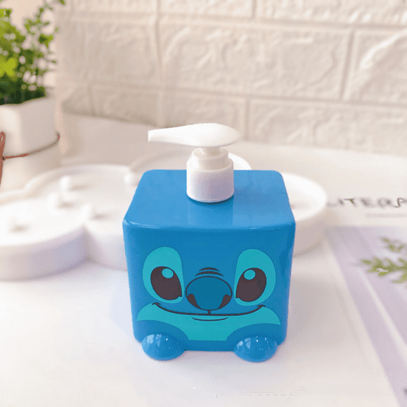 HELANHO 350ML Cartoon Stitch Shampoo and Conditioner Bottle Dispenser - Refillable Liquid Containers with Cute Designs, for Kids and Adults QQH63-2590