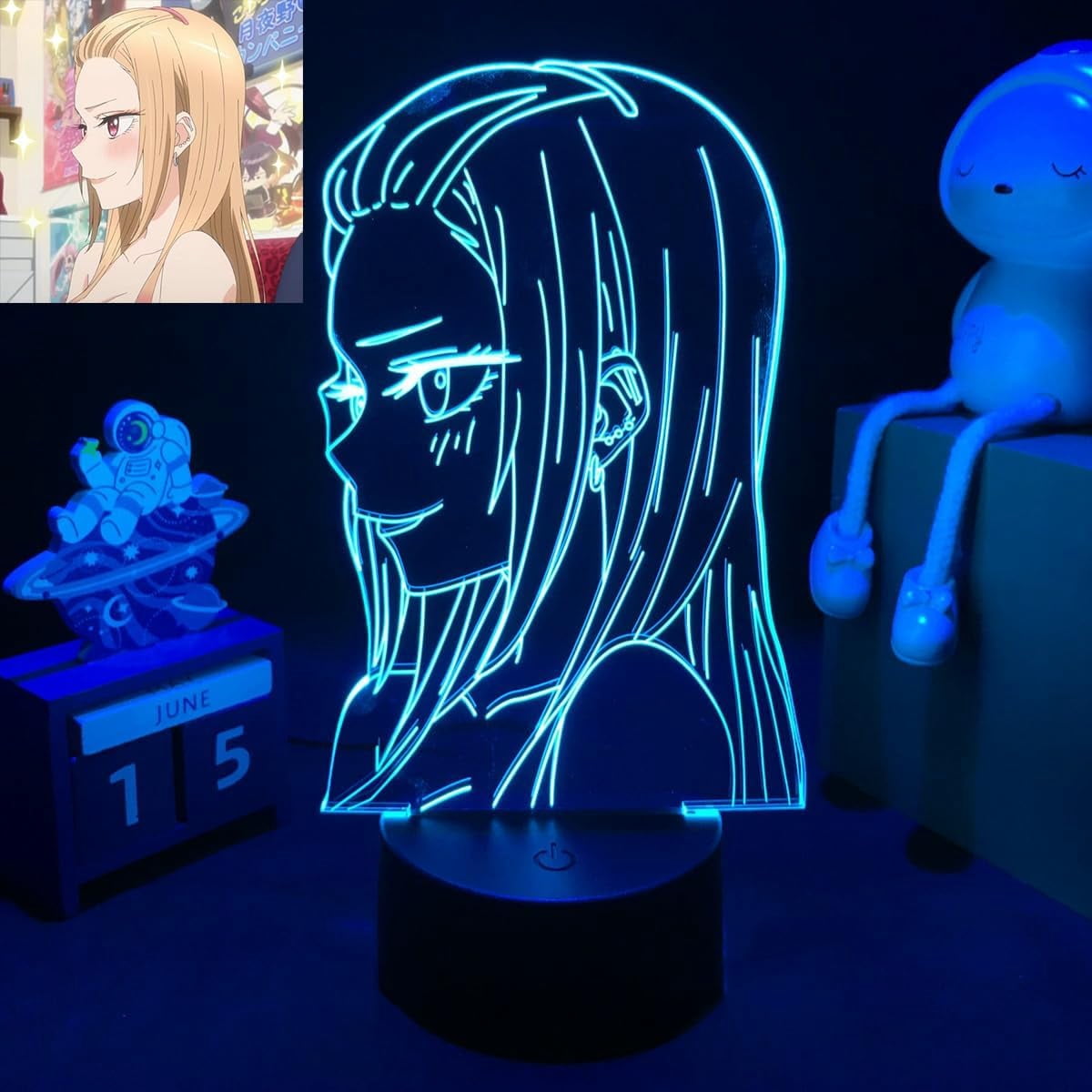 Led Anime Design ZOOUSQII Cartoon Anime Pattern 3D Night Light Illusion LED Desk Lamp ...